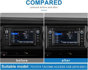 Bất Đen Carbon fibre centre khung chuyển hướng mô hình B cho TOYOTA <span class=keywords><strong>tacoma</strong></span> 2016-2023 Bộ dụng cụ nội thất mà không cần Buttons-4pcs - Product Image 5