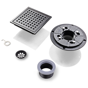 Modern <b>Brushed</b> 4 Inch Square Stainless Steel Shower Floor <b>Drain</b> Invisible Grate Cover Strainer Tile Insert Bathroom Drainer - Product Image 6