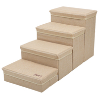 Rampe pliable en mousse pour animaux de compagnie, imprimé de luxe, 2/3/4/5 marches, escalier pour chiens pour lits et canapés hauts, accessoires pour chiens