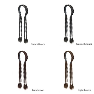 Nuove trecce sintetiche per capelli da <span class=keywords><strong>donna</strong></span> <span class=keywords><strong>lunghe</strong></span> alla moda estensioni realistiche per capelli in fibra asiatica fasce per capelli dal mento continentale - Product Image 4