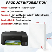 10 Hojas de Papel de Transferencia Térmica por Sublimación A4 para Impresora de Inyección de Tinta, para Camisetas, Telas, Ropa, Poliéster, Algodón, Fundas de Teléfono