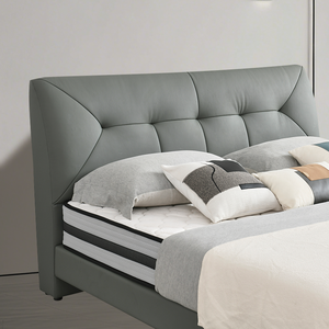 Lit de rangement multi-styles réglable, minimaliste et luxueux, avec revêtement en cuir véritable, structure en acier durable et housse amovible - Product Image 3
