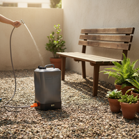 Nouvelle douche portable pour le camping et l'escalade, réservoir d'eau en PC de 16 L, recharge USB, chauffage solaire, thermomètre intégré