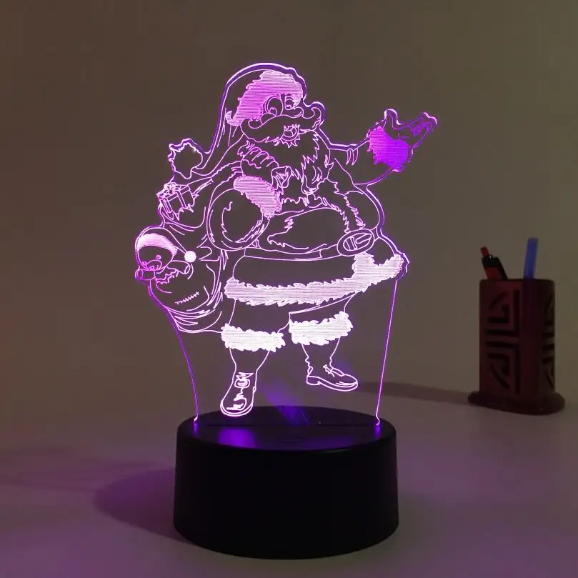 Captain America Usb 3D Led Nachtlampje 7 Kleuren Christmas Gift Illusion Lamp