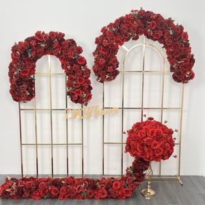 Proveedor de boda al por mayor corredores de flores de boda y soporte Venta caliente corredor de flores corredor rojo flores - Product Image 3