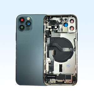 Boîtier arrière complet pour téléphone portable, assemblage complet, <span class=keywords><strong>coque</strong></span> arrière en verre avec câble flexible, pièces pour <span class=keywords><strong>iPhone</strong></span> X XS 11 <span class=keywords><strong>12</strong></span> 13 14 15 Pro Max - Product Image 2