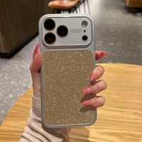 Coque de téléphone scintillante style coréen pour femmes, avec grande fenêtre, pour iPhone 17 Pro Max, coque brillante pour iPhone 16, 15, 14, 13, coque pour filles