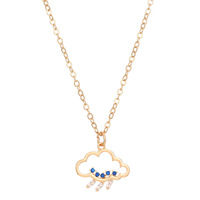 0 Ins Nouveau Creative Zircon Nuage Collier Goutte De Pluie En Gros Conception Mignonne 18k Plaqué Or Clavicule Chaîne Collier pour Femmes