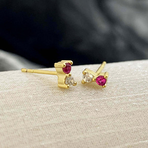 Listos para enviar, lindos pendientes de circonita cúbica con diseño de dulce caramelo, chapados en oro de 18k, para mujer. - Product Image 4