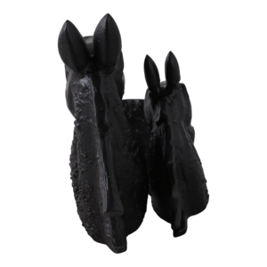 Scultura a doppia testa di cavallo, statua equestre nera per decorazioni casa e ufficio - Product Image 5