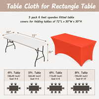 Housse de table personnalisée couleur unie 6ft 8ft, housse de table extensible en spandex pour publicité commerciale, salon professionnel, événement