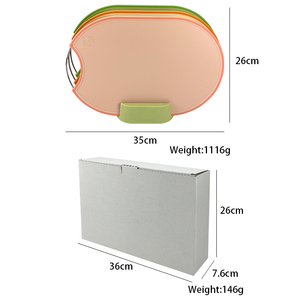 Juego de 3 Tablas de Cortar de Plástico Libres de BPA con Mango de Acero Inoxidable, Tablas de Cocina con Base de Almacenamiento - Product Image 6
