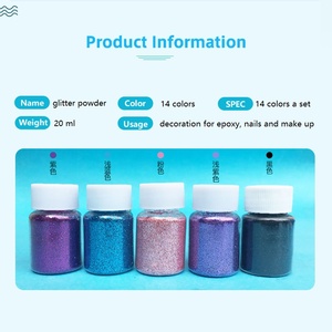 ผงกลิตเตอร์สำหรับงานโรงงาน เนื้อละเอียด สีสันสดใส 12 สี 10 กรัม ผงกลิตเตอร์ใหม่สำหรับเรซิ่นอีพ็อกซี่ เรซิ่นยูวี งานเพ้นท์เล็บ งานเรซิ่น งานฝีมือ - Product Image 3
