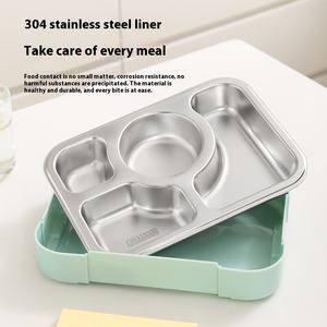 Fiambrera con logotipo personalizado caliente, Tiffin de conservación de alimentos calentable <span class=keywords><strong>para</strong></span> el <span class=keywords><strong>trabajo</strong></span>, contenedor de almacenamiento de alimentos <span class=keywords><strong>para</strong></span> <span class=keywords><strong>llevar</strong></span>, caja Bento de acero inoxidable - Product Image 3