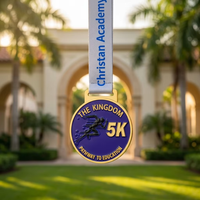 Médaille personnalisée de course à pied 5K en alliage de zinc, récompense de finisseur pour événements sportifs communautaires, collectes de fonds éducatifs et courses de dons
