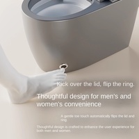 WC intelligent couleur, entièrement automatique, monobloc, en céramique, à poser au sol, avec chauffage électrique et siphon en P inclus