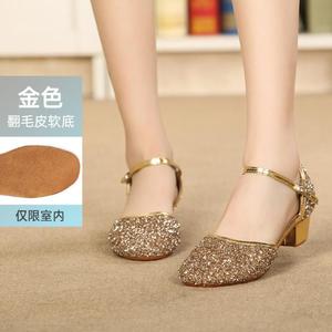 <span class=keywords><strong>Sandali</strong></span> bambina strass latino scarpe <span class=keywords><strong>da</strong></span> <span class=keywords><strong>ballo</strong></span> per bambini tacco alto principessa Glitter pelle traspirante antiscivolo scarpe - Product Image 4