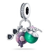 Perles et pendentifs créatifs en argent 925 en forme de fruits, accessoires DIY pour enfants, les plus vendus