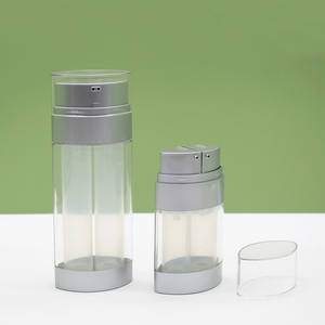 Botella de bomba cosmética sin aire, cámara Dual ovalada de plástico, 15mlx2, 30mlx2 - Product Image 2