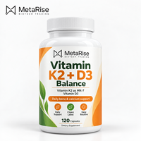 Capsules de Vitamine K2 D3 à Marque Blanche OEM, Complément Alimentaire pour la Nutrition Cardiovasculaire et Osseuse, 120 Comprimés