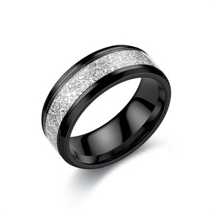 Bague en gros pour bijouterie, en acier inoxydable, dorée, anti-anxiété, à effet givré sergé, plaquée or - Product Image 4