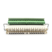 DOWELL DW-7004 2 001-01 Modulo di Disconnessione KRONE LSA per Sistemi LAN WAN, Terminale a Vite, Bianco Crema/Verde Max. 2,5 mm