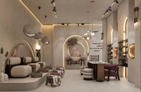 Design d'intérieur de salon de beauté de luxe 100% personnalisé, boutique de soins de la peau, station de manucure, étagère murale, mobilier d'exposition pour salon de spa