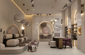 Diseño de Interiores de Salón de Belleza de Lujo 100% Personalizado, Muebles de Exhibición para Tienda de Cuidado de la Piel, Estación de Manicura, Estante de Pared para Spa - Product Image 4