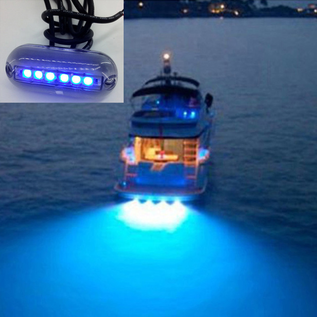 12v Blue Underwater Boat Hull Light Pontoon Boat Fishing Led Light Night Lamp Waterproof Lighting for Marine Boat
