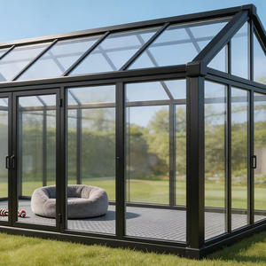 Solárium de Techo Plano Triangular de Aleación de Aluminio para Exteriores con Ventana Personalizada, Solárium Moderno con Techo de Vidrio Templado - Product Image 5