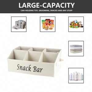 <b>Snack</b> Organizer for Countertop Trapezoid Fabric <b>Snack</b> Bin with Side Handles, 6 Compartment <b>Snack</b> Basket <b>Container</b> - Product Image 3