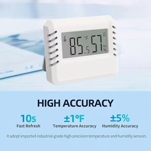 Termometer Higrometer Digital Mini Ultra Tipis untuk Dalam Ruangan dengan Dudukan Plastik Magnetik - Product Image 6