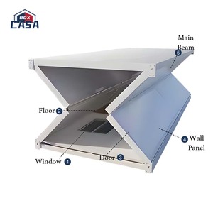 Conteneur pliable moderne en kit, maison/bureau mobile préfabriquée en acier pliable - Product Image 2