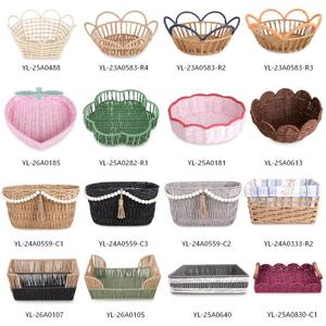 <span class=keywords><strong>Cesta</strong></span> de Almacenamiento Tejida de Cuerda de Papel Estilo Boho con Asas de Madera, Multiusos para Sala de Estar, Entrada, Boda, <span class=keywords><strong>Picnic</strong></span>, Decoración y Organización - Product Image 4