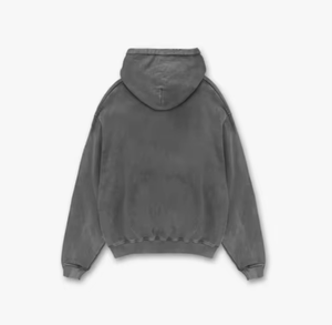 Sudadera con Capucha de Algodón Grueso, Estilo Vintage, Color Gris <span class=keywords><strong>Oscuro</strong></span>, Cuello con Broches, Sudadera Casual Urbana para Hombre, para Primavera, Venta al Por Mayor - Product Image 2