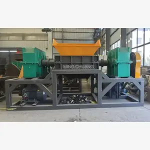 Máquina automática de trituração de garrafas para sucata de metal, triturador de madeira e madeira para pneus, triturador de eixo duplo para carros e cartuchos