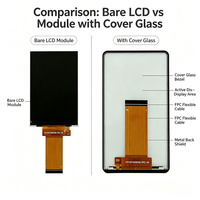 Panel LCD TFT 3,97 Inci yang Sesuai RoHS dengan Antarmuka SPI-RGB Resolusi 480x800 Kabel Fleksibel FPC untuk Dasbor Sepeda Motor