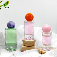 Botol Parfum kaca isi ulang bening 30ml 50ml 100ml mewah Logo kustom botol Parfum bulat Tiongkok