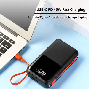 Construit en type-c câble Portable charge rapide batterie externe 20000mah ordinateur portable <span class=keywords><strong>PowerBank</strong></span> <span class=keywords><strong>PD</strong></span> <span class=keywords><strong>45W</strong></span> LED affichage batterie - Product Image 6