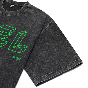 Camisetas de Alta Calidad con Tinte Ácido para Hombre, Servicio OEM, Camisetas Personalizadas con Estampado de Píxeles 3D, Camisetas Casuales Transpirables de Manga Corta de Algodón - Product Image 5
