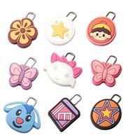 Grosir Gantungan Kunci PVC Zipper Lucu Aksesoris Tas Mewah Gantungan Kunci Custom Anime Kartun Akrilik Cincin Kunci