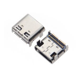 Conector Hembra Tipo-C de 24 Pines, Montaje SMT y DIP de Doble Fila con 4 Pines de Fijación, Contactos de Resorte y Postes de Posicionamiento para Placa PCB - Product Image 2