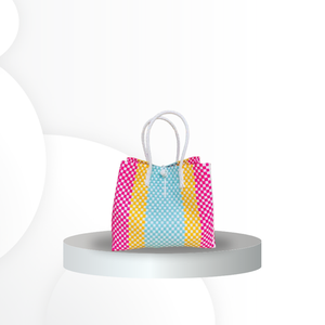 Bolso de Mano Tejido a Mano de Primera Calidad para Mujer, Bolso de Playa Veraniego de Moda con Material Reciclado, Bolso de Plástico Sembagi Azul al por Mayor, Talla S - Product Image 5