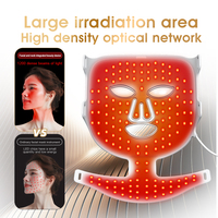 Masque facial LED en silicone personnalisé avec logo OEM, double spectre rouge et infrarouge 470nm 480nm 520nm 560nm 590nm 630nm 850nm