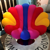 Fauteuil pivotant moderne en forme d'anémone de mer, fauteuil individuel paresseux en velours écologique, chaise d'appoint de loisirs pour salon, chambre, appartement, bar
