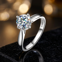 925 sterling zilveren ring met enkele steen in hartvorm, mooie mode-sieraden voor dames voor bruiloften, Valentijnsdag en verjaardagen