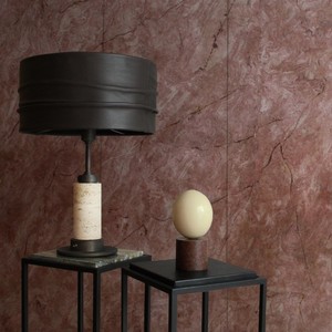 Lampe de table minimaliste moderne avec base en marbre et abat-jour noir pour la décoration de la maison, de la chambre ou du salon - Product Image 5