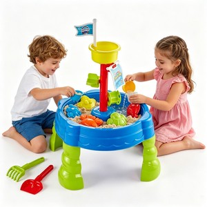 Gioco da Spiaggia in Plastica <span class=keywords><strong>per</strong></span> Bambini, Tavolo Rotondo con 19 Accessori <span class=keywords><strong>per</strong></span> <span class=keywords><strong>Sabbia</strong></span> e Acqua, <span class=keywords><strong>per</strong></span> Uso Interno/Esterno - Product Image 3