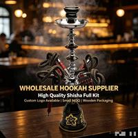 Ensemble de chicha portable en verre acrylique avec quatre tuyaux et finition miroir