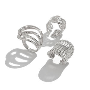 3 unids/set moda Retro geometría Irregular multicapa línea anillo conjunto mujer moda anillo regalo conjunto - Product Image 5